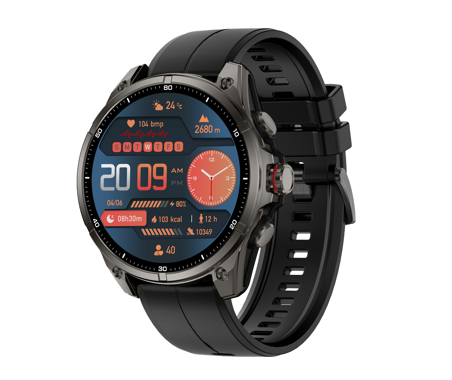 Rollme GT3- Military-grade GPS Smartwatch with Built-in Flashlight