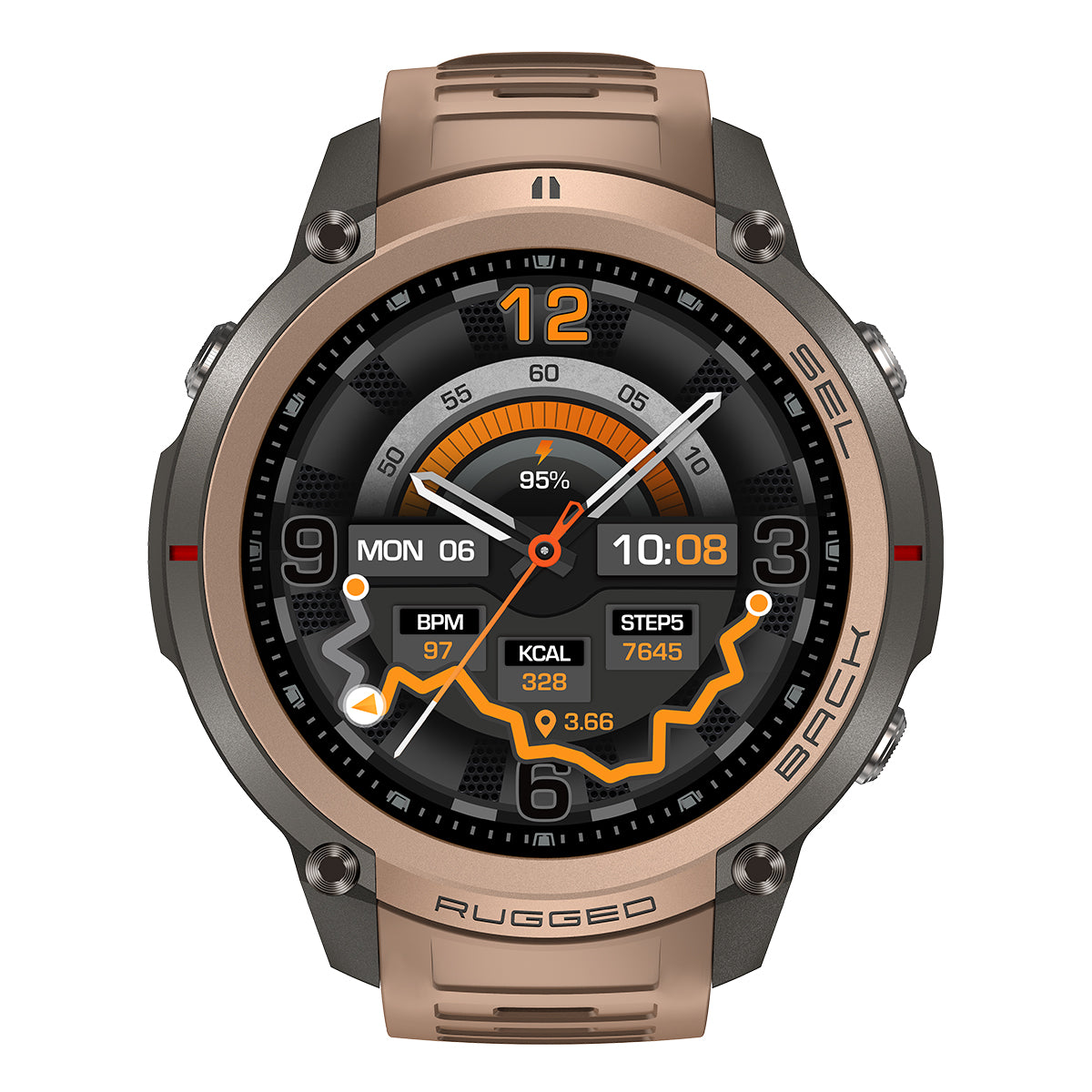 Rollme Hero D5 Smartwatch Built with GPS Precision, Offline Maps & 170+ Sports Modes