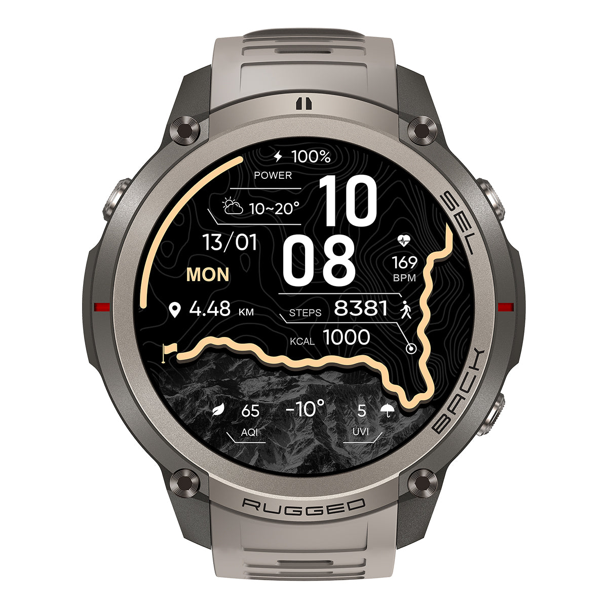 Rollme Hero D5 Smartwatch Built with GPS Precision, Offline Maps & 170+ Sports Modes