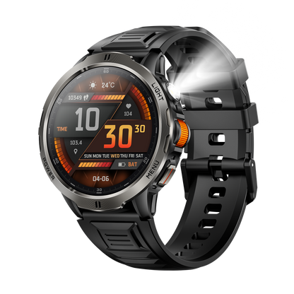 Rollme Glide Outdoor Smartwatch with Optical Scroll Wheel, 1.7" Large Display,  1100mAh Battery