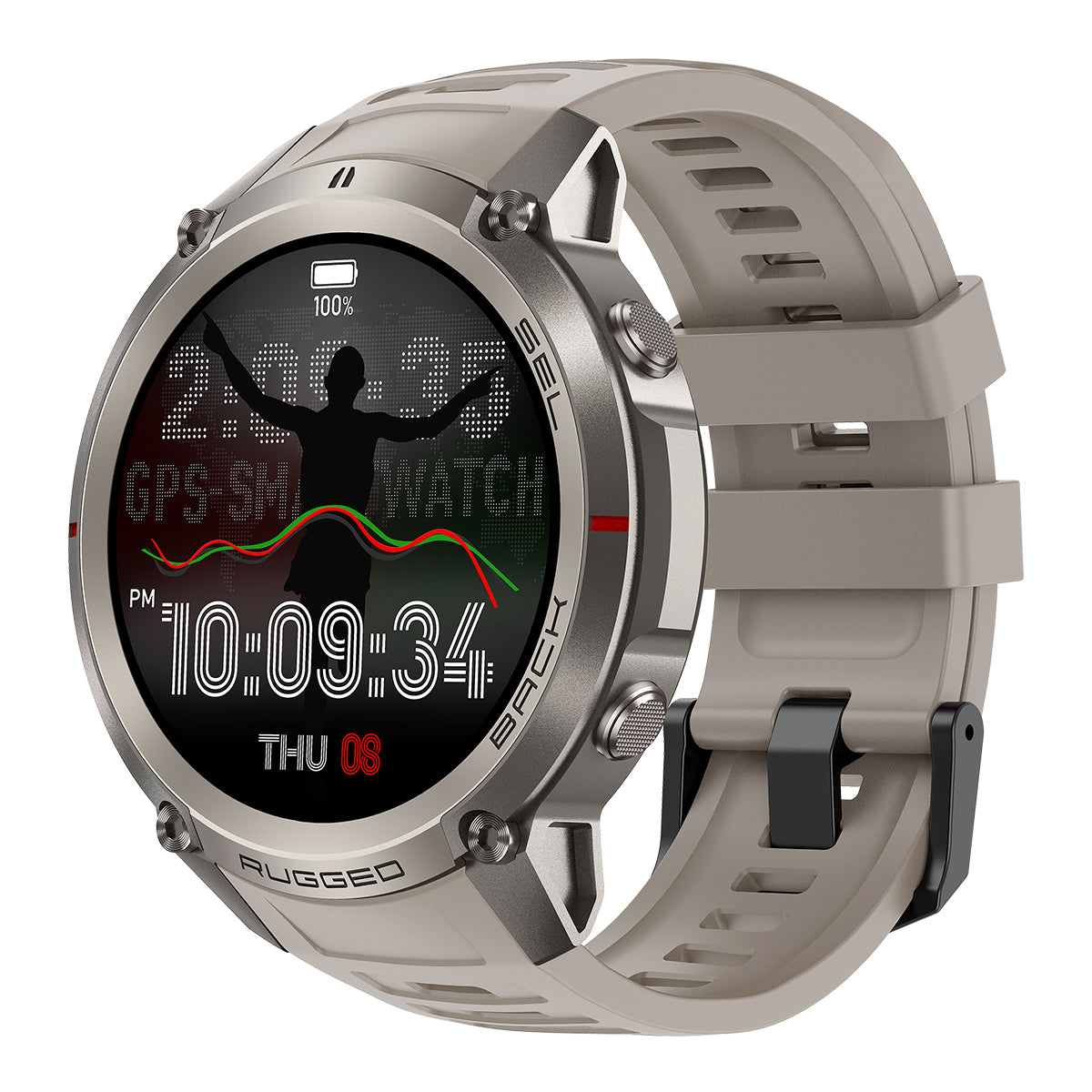 Rollme Hero D5 Smartwatch Built with GPS Precision, Offline Maps & 170+ Sports Modes