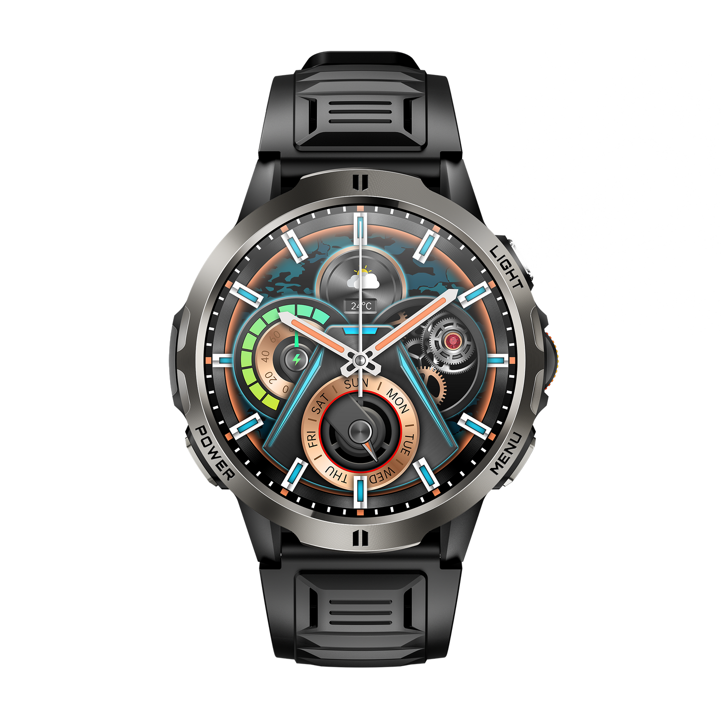 Rollme Glide Outdoor Smartwatch with Optical Scroll Wheel, 1.7" Large Display,  1100mAh Battery