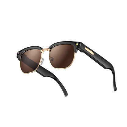 Rollme AuraView Fashionable Metal Half-Rim Smart Glasses | 12MP Camera & AI-Powered Intelligence