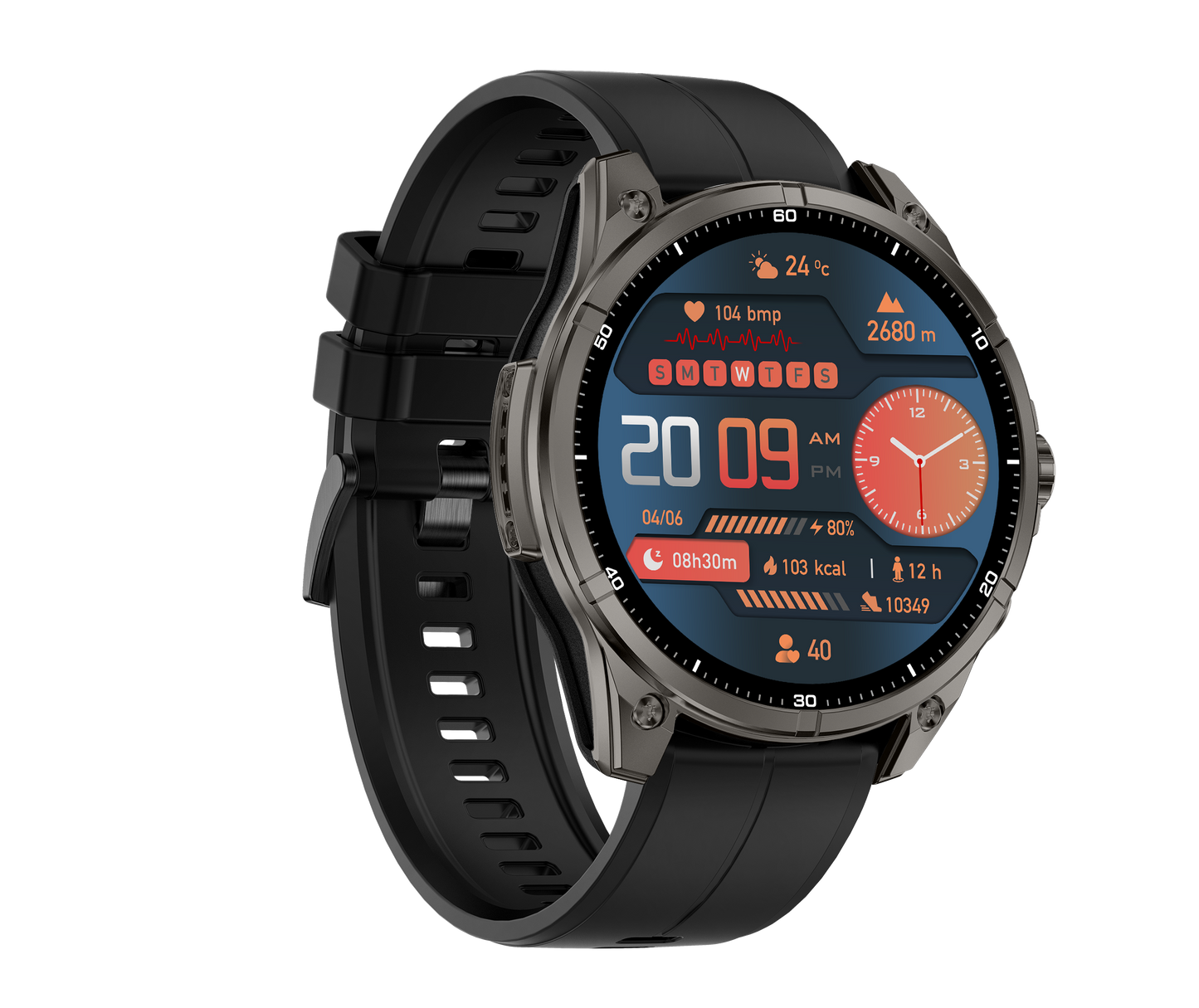 Rollme GT3- Military-grade GPS Smartwatch with Built-in Flashlight