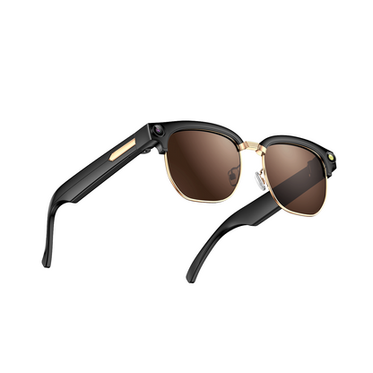 Rollme AuraView Fashionable Metal Half-Rim Smart Glasses | 12MP Camera & AI-Powered Intelligence