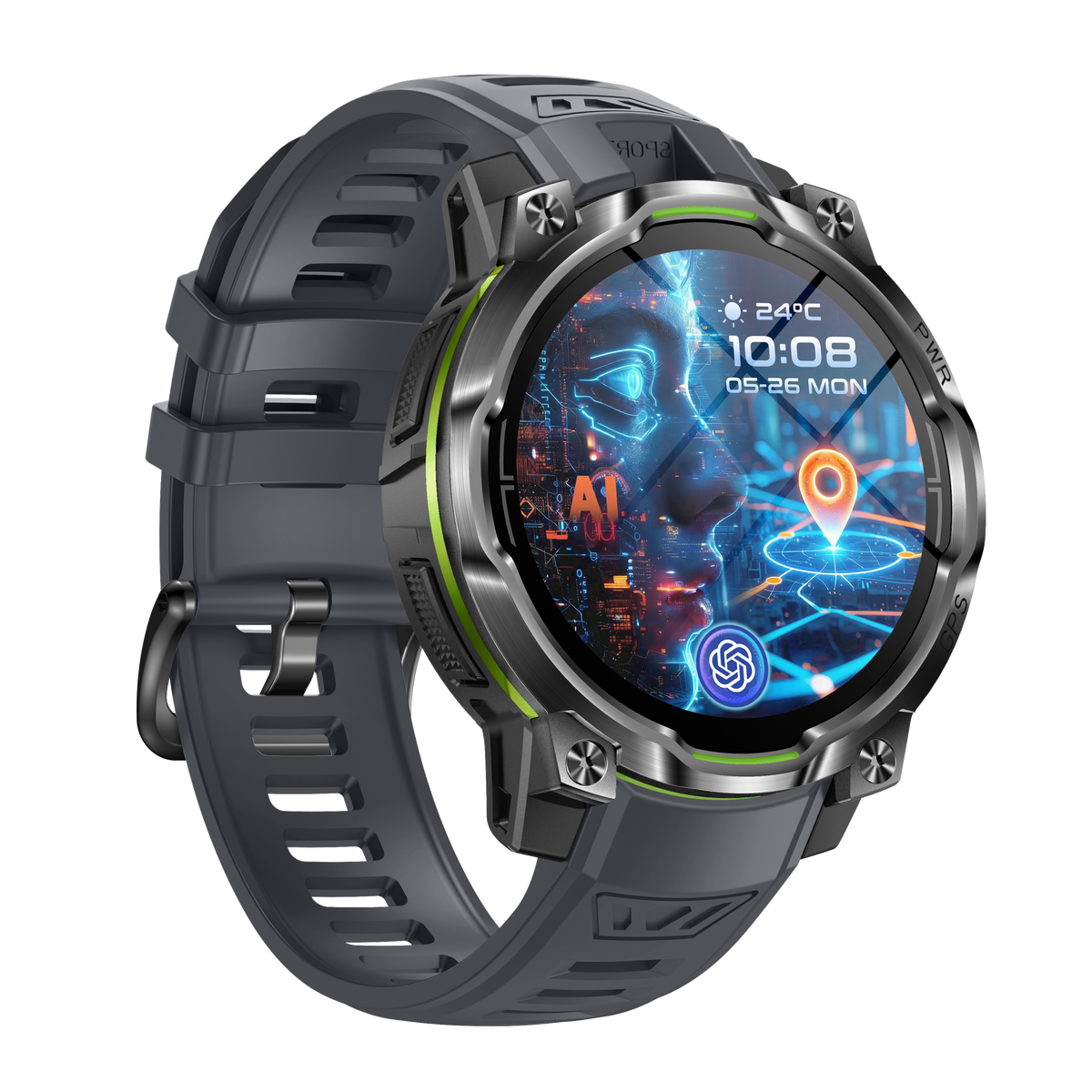 Rogbid Hero K1 Military-Grade Smartwatch with Offline Maps, LED Flashlight & 1,200mAh Battery