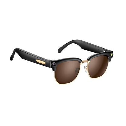 Rollme AuraView Fashionable Metal Half-Rim Smart Glasses | 12MP Camera & AI-Powered Intelligence