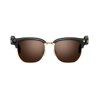 Rollme AuraView Fashionable Metal Half-Rim Smart Glasses | 12MP Camera & AI-Powered Intelligence